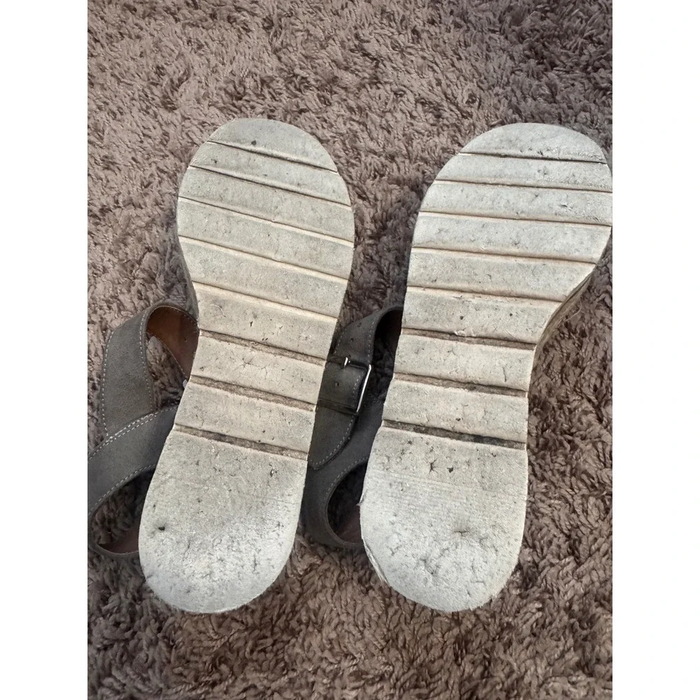 Universal‎ Thread Women's Gray Faux Suede Espadrille Platform Wedge Sandals 7.5